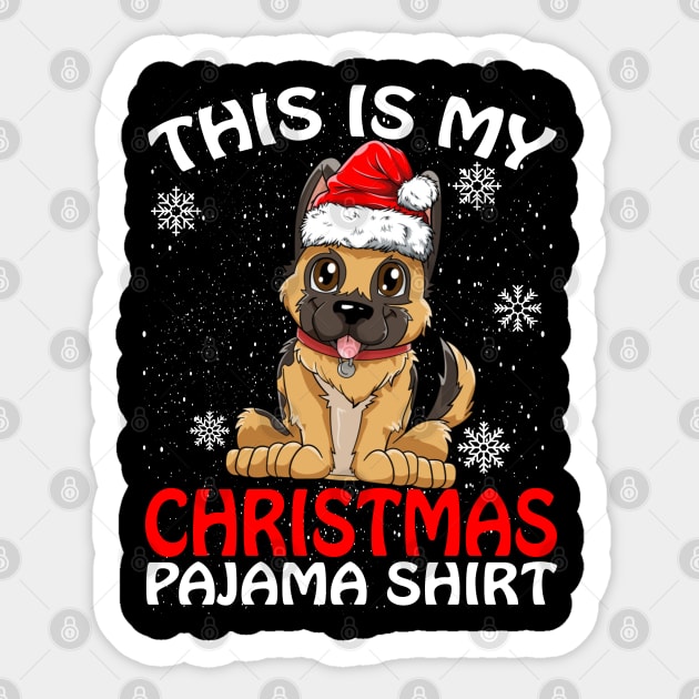 This is my Christmas Pajama Shirt German Shepherd Sticker by intelus